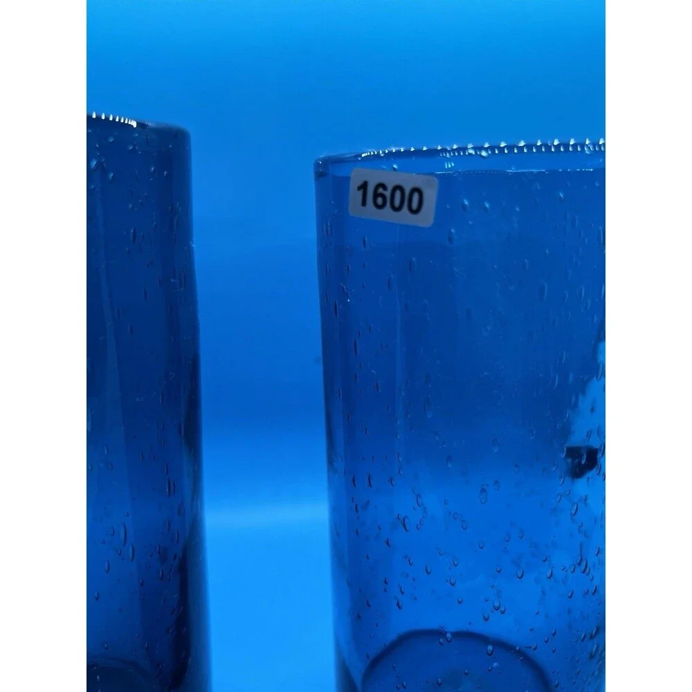 Set Of 2 Vases tall heavy 2014 Target blue 8 1/2: